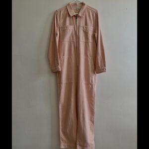 Madewell Garment Dyed Pink zip up Overalls M